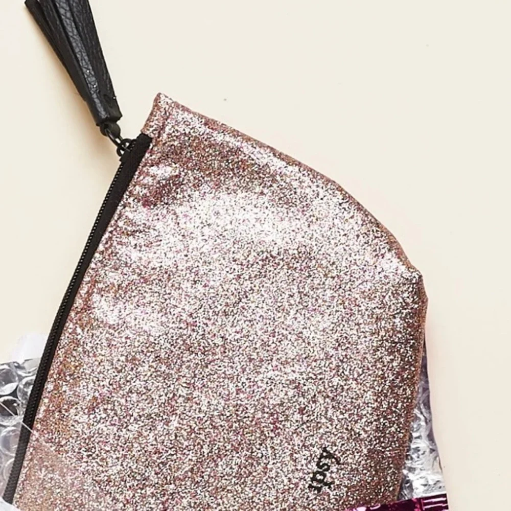 Ipsy Shimmering Glittered Glam Clutch Cosmetic Bag